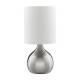 32969-006 Satin Silver Touch Table Lamp with White Shade