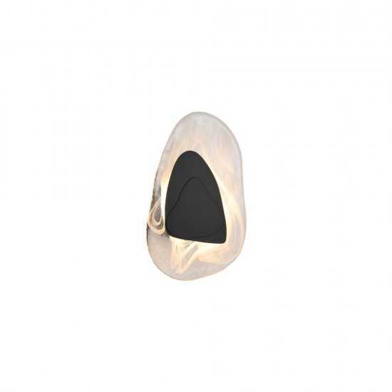 79107-006 Matt Black LED Wall lamp with Cloudy Glass Diffuser