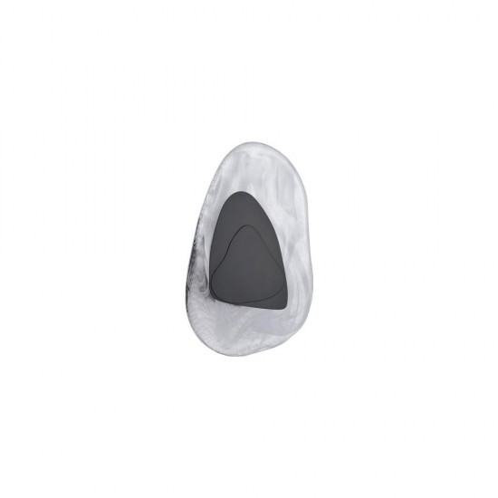 79107-006 Matt Black LED Wall lamp with Cloudy Glass Diffuser