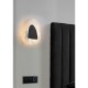 79107-006 Matt Black LED Wall lamp with Cloudy Glass Diffuser