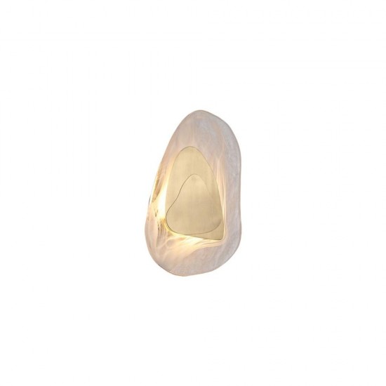 79108-006 Brass LED Wall lamp with Cloudy Glass Diffuser
