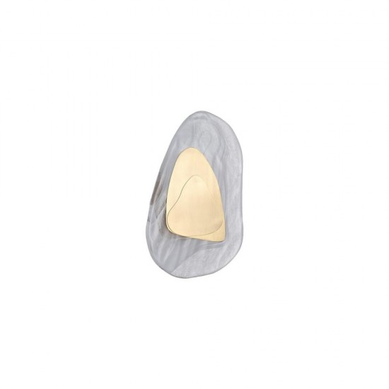 79108-006 Brass LED Wall lamp with Cloudy Glass Diffuser