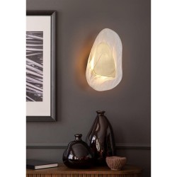 79108-006 Brass LED Wall lamp with Cloudy Glass Diffuser