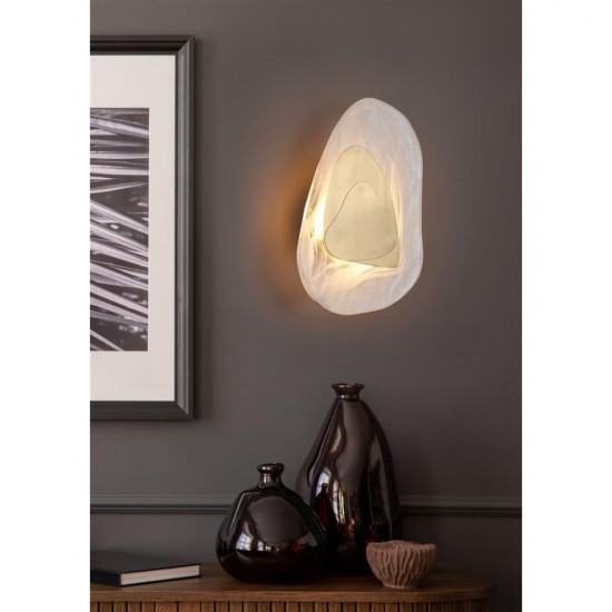 79108-006 Brass LED Wall lamp with Cloudy Glass Diffuser