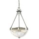 33008-006 Antique Brass 2 Light Pendant with Ribbed Glass