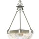 33008-006 Antique Brass 2 Light Pendant with Ribbed Glass