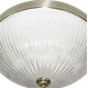 33009-006 Antique Brass 2 Light Flush with Ribbed Glass