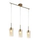 71952-006 Bronze 3 Light over Island Fitting with Amber & Frosted Glasses