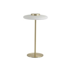 79109-006 Gold LED Table Lamp with White Glass Shade