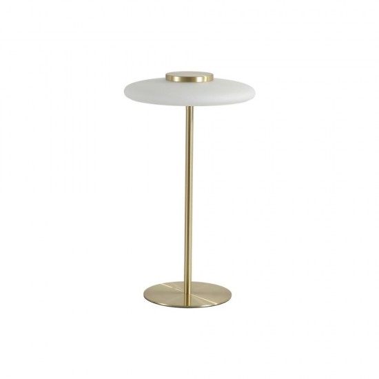 79109-006 Gold LED Table Lamp with White Glass Shade
