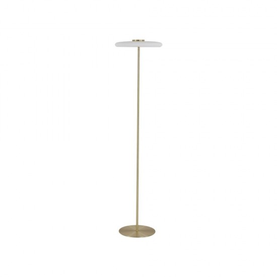 79110-006 Gold LED Floor Lamp with White Glass Shade