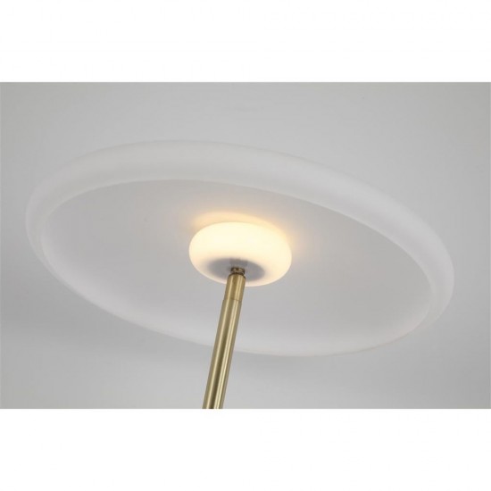 79110-006 Gold LED Floor Lamp with White Glass Shade