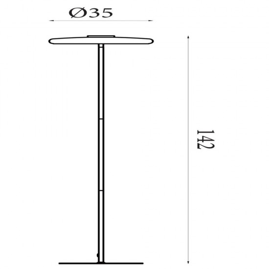 79110-006 Gold LED Floor Lamp with White Glass Shade