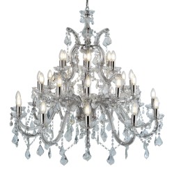 8760-006 Chrome & Acrylic 30 Light Chandelier with Crystal