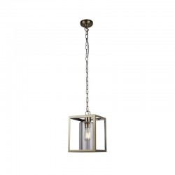 33407-10 Antique Brass Pendant with Clear Glass