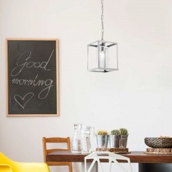 33410-10 Satin Silver Lantern Pendant with Clear Glass 33410-10 Satin Silver Lantern Pendant with Clear Glass