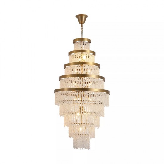 83390-006 Matt Brass 13 Light Chandelier with Crystal