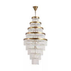 83390-006 Matt Brass 13 Light Chandelier with Crystal
