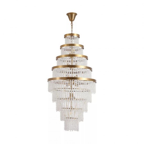 83390-006 Matt Brass 13 Light Chandelier with Crystal
