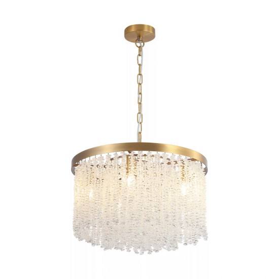 83392-006 Matt Brass 5 Light Chandelier with Crystal