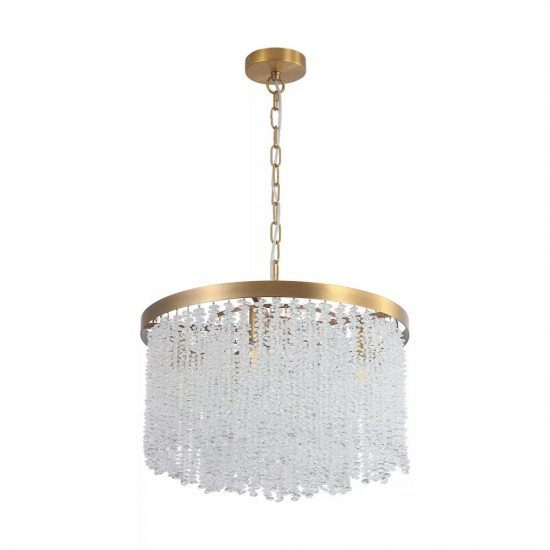 83392-006 Matt Brass 5 Light Chandelier with Crystal