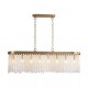 83393-006 Matt Brass 8 Light over Island Fitting with Crystal