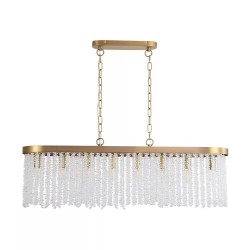 83393-006 Matt Brass 8 Light over Island Fitting with Crystal