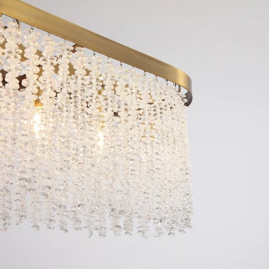 83393-006 Matt Brass 8 Light over Island Fitting with Crystal