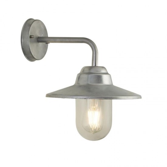 71953-006 Galvanised Silver Wall Lamp with Clear Glass