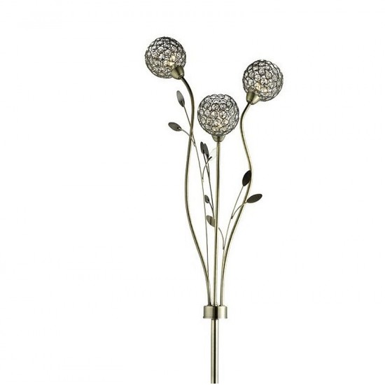 8791-006 Crystal & Antique Brass Leaf 3 Light Floor Lamp 8791-006 Crystal & Antique Brass Leaf 3 Light Floor Lamp