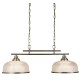 21059-006 Antique Brass 2 Light over Island Fitting with Textured Glasses