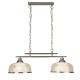 21060-006 Satin Silver 2 Light over Island Fitting with Textured Glasses