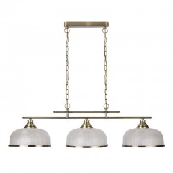 21061-006 Antique Brass 3 Light over Island Fitting with Textured Glasses 21061-006 Antique Brass 3 Light over Island Fitting with Textured Glasses