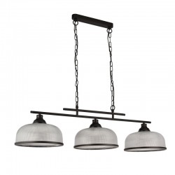 71959-006 Matt Black 3 Light over Island Fitting with Textured Clear Glasses 71959-006 Matt Black 3 Light over Island Fitting with Textured Clear Glasses