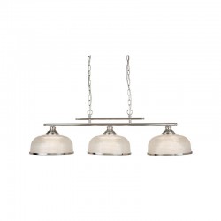 21062-006 Satin Silver 3 Light over Island Fitting with Textured Glasses