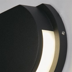 75491-006 Black LED Wall Lamp with White Diffuser IP44