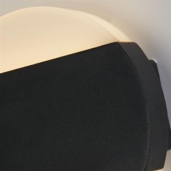 75490-006 Black LED Wall Lamp with White Diffuser IP44