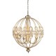 55040-006 Champagne Gold 6 Light Pendant with Crystal