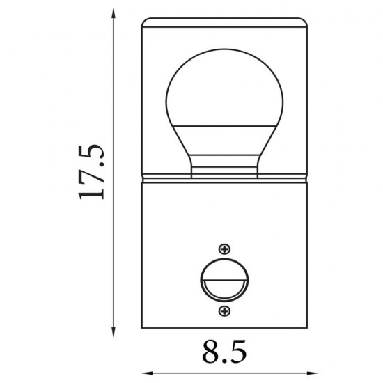 79127-006 Black PIR Wall Lamp with White Diffuser
