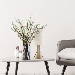 32966-006 Antique Brass Touch Table Lamp with Cream Shade