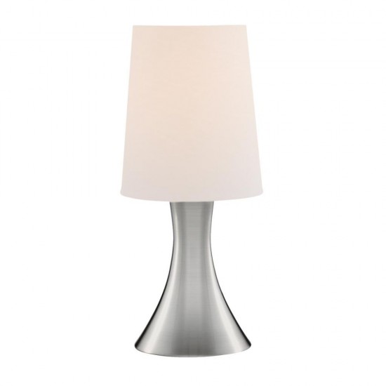 32967-006 Satin Silver Touch Table Lamp with White Shade