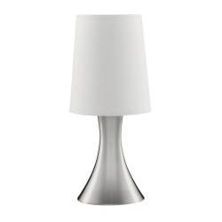 32967-006 Satin Silver Touch Table Lamp with White Shade