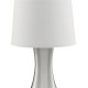 32967-006 Satin Silver Touch Table Lamp with White Shade