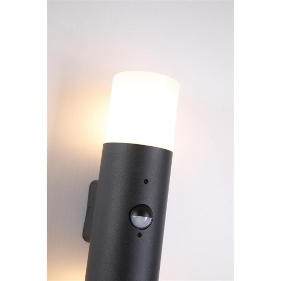 79128-006 Black Up & Down PIR Wall Lamp with White Diffuser