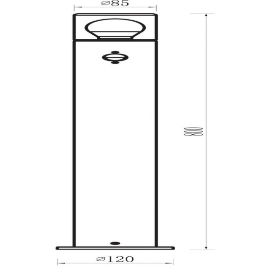 79130-006 Black PIR Bollard with White Diffuser