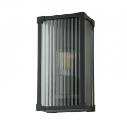 78925-006 Matt Black Wall Lamp with Ribbed Glass IP44 78925-006 Matt Black Wall Lamp with Ribbed Glass IP44