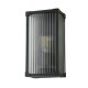 78925-006 Matt Black Wall Lamp with Ribbed Glass IP44