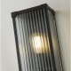 78925-006 Matt Black Wall Lamp with Ribbed Glass IP44