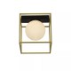 21337-006 Gold & Black Semi Flush with White Glass