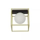 21337-006 Gold & Black Semi Flush with White Glass